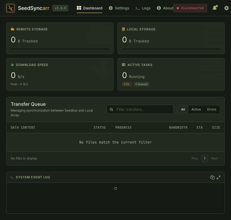 SeedSyncarr Dashboard